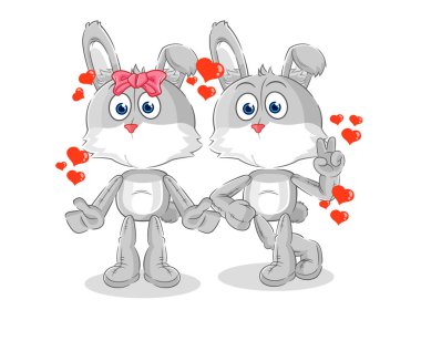 the rabbit dating cartoon. character mascot vecto