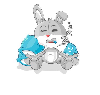 the rabbit sleeping character. cartoon mascot vecto