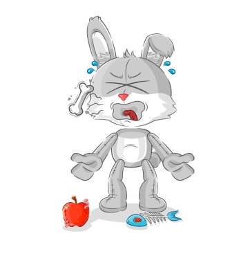 the rabbit burp mascot. cartoon vecto