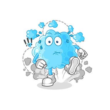 the foam running illustration. character vecto