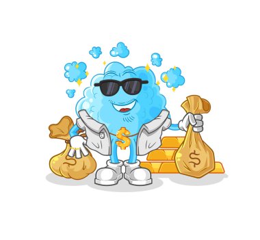 the foam rich character. cartoon mascot vecto