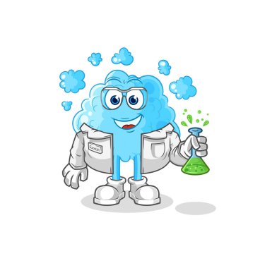 the foam scientist character. cartoon mascot vecto