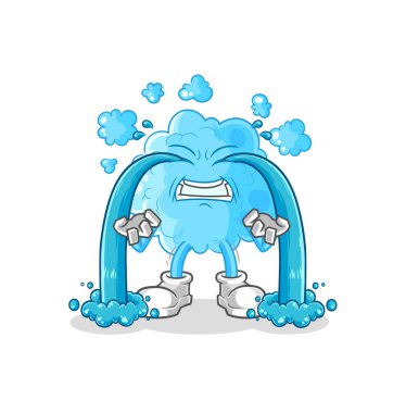 the foam crying illustration. character vecto