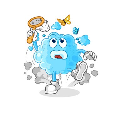 the foam catch butterfly illustration. character vecto