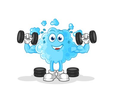 the foam weight training illustration. character vecto
