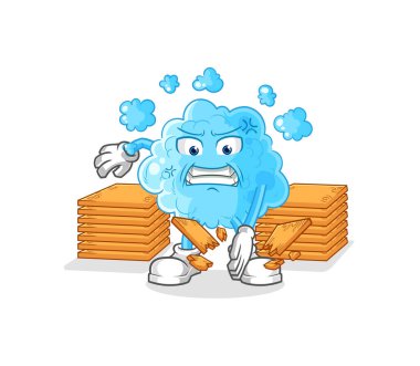 the foam karate mascot. cartoon vecto