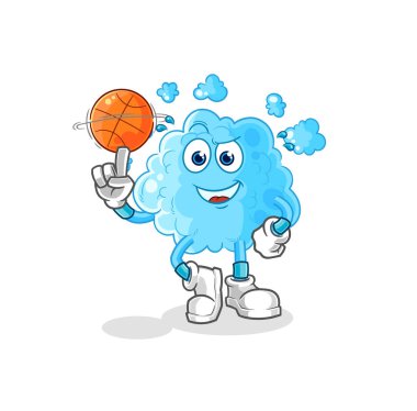 the foam playing basket ball mascot. cartoon vecto