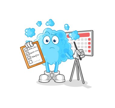 the foam schedule list vector. cartoon characte