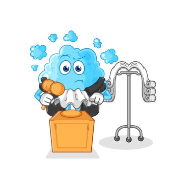 the foam judge holds gavel. character vecto