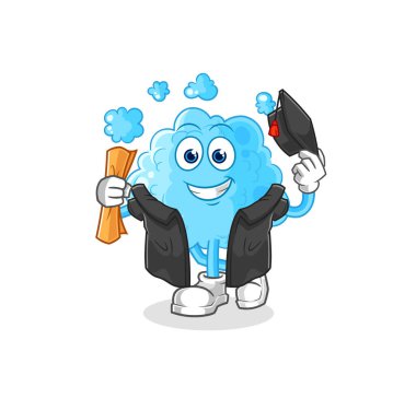 the foam graduation vector. cartoon characte