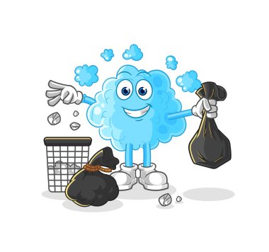 the foam Throw garbage mascot. cartoon vecto