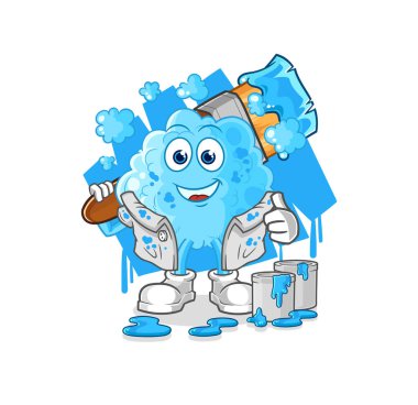 the foam painter illustration. character vecto