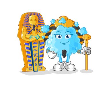 the foam ancient egypt cartoon. cartoon mascot vecto
