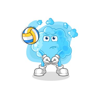 the foam play volleyball mascot. cartoon vecto