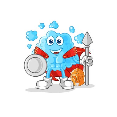 the foam spartan character. cartoon mascot vecto