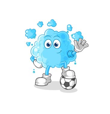 the foam playing soccer illustration. character vecto