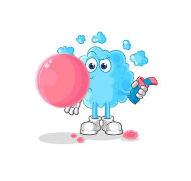 the foam chewing gum vector. cartoon characte