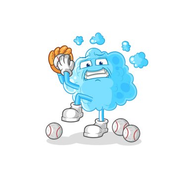 the foam baseball pitcher cartoon. cartoon mascot vecto