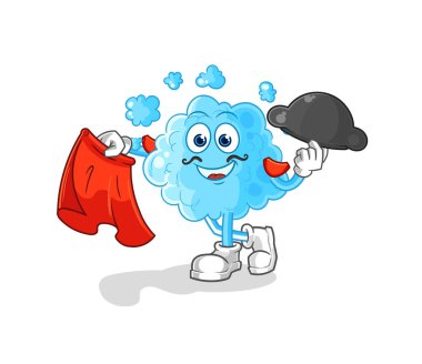 the foam matador with red cloth illustration. character vecto