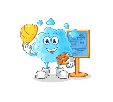 the foam Architect illustration. character vecto