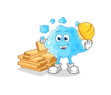 the foam builder vector. cartoon characte