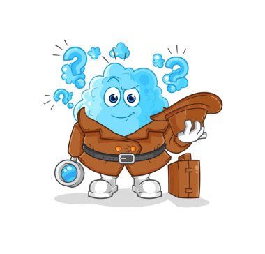 the foam detective vector. cartoon characte