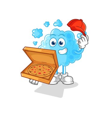 the foam pizza delivery boy vector. cartoon characte