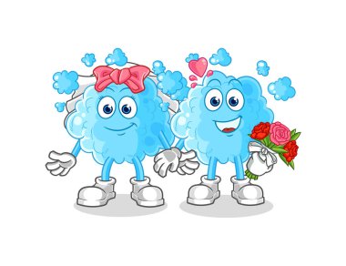 the foam wedding cartoon. cartoon mascot vecto