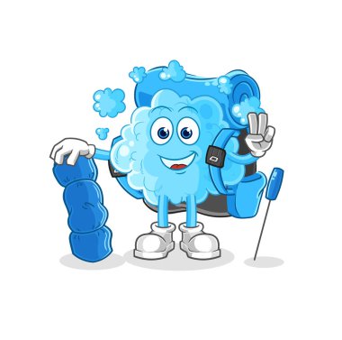 the foam go camping mascot. cartoon vecto