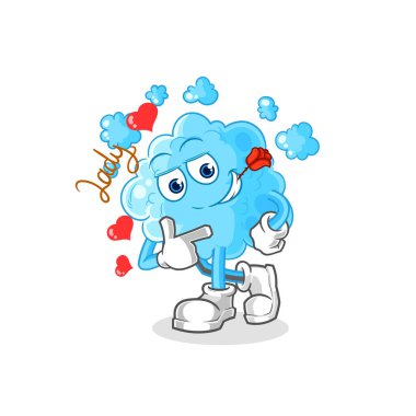 the foam flirting illustration. character vecto