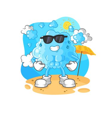 the foam sunbathing in summer. character vecto