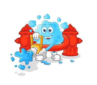 the foam firefighter vector. cartoon characte