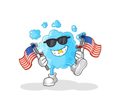 the foam american youth cartoon mascot vecto