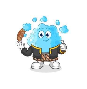 the foam Javanese character. cartoon mascot vecto