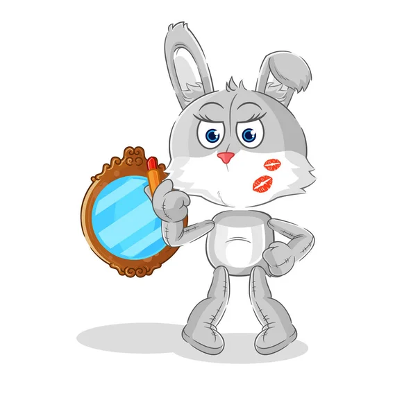 Rabbit Make Mascot Cartoon Vecto — Stock Vector