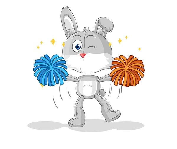 Rabbit Cheerleader Cartoon Cartoon Mascot Vecto — Stock Vector