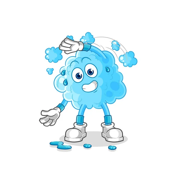 Foam Stretching Character Cartoon Mascot Vecto — Vetor de Stock