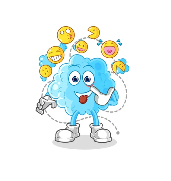 Foam Laugh Mock Character Cartoon Mascot Vecto — Vector de stock