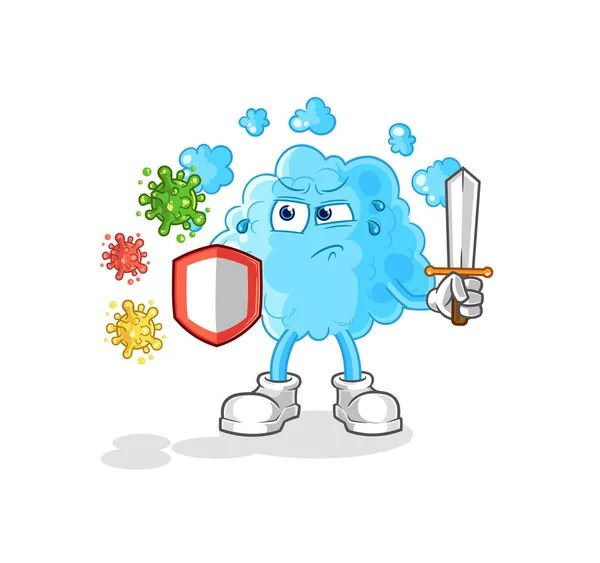 Foam Viruses Cartoon Cartoon Mascot Vecto — Stock Vector