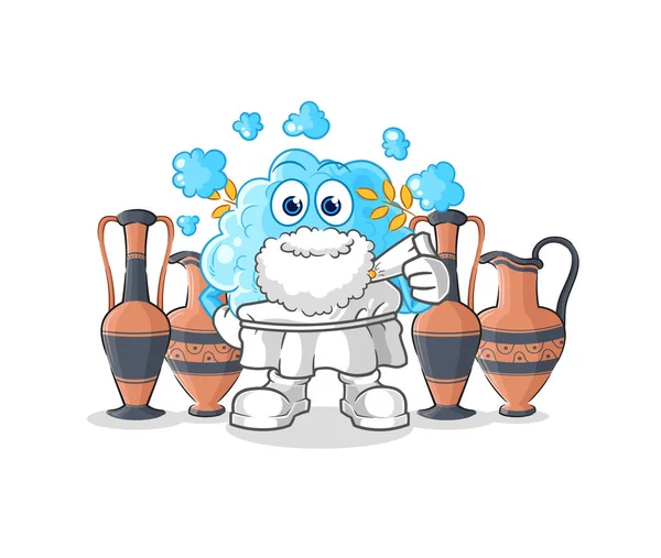 Foam Greek Clothing Cartoon Mascot Vecto — Stockvektor