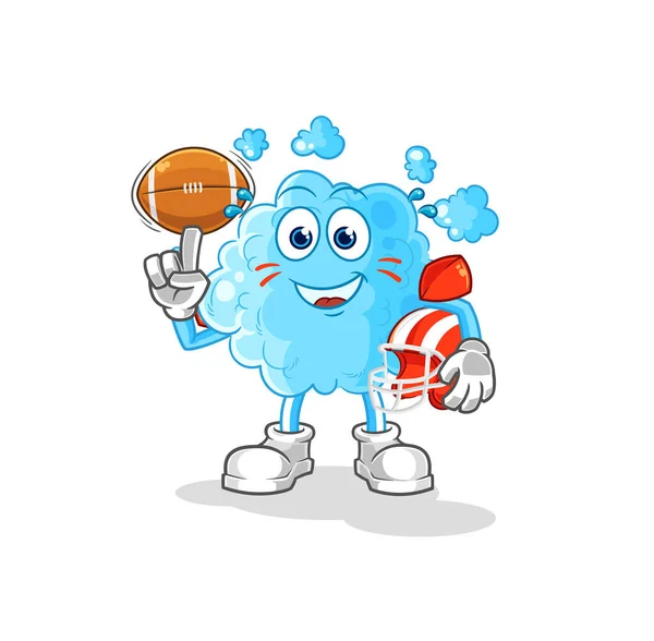 Foam Playing Rugby Character Cartoon Mascot Vecto — Stok Vektör