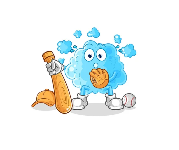Foam Baseball Catcher Cartoon Cartoon Mascot Vecto — Wektor stockowy