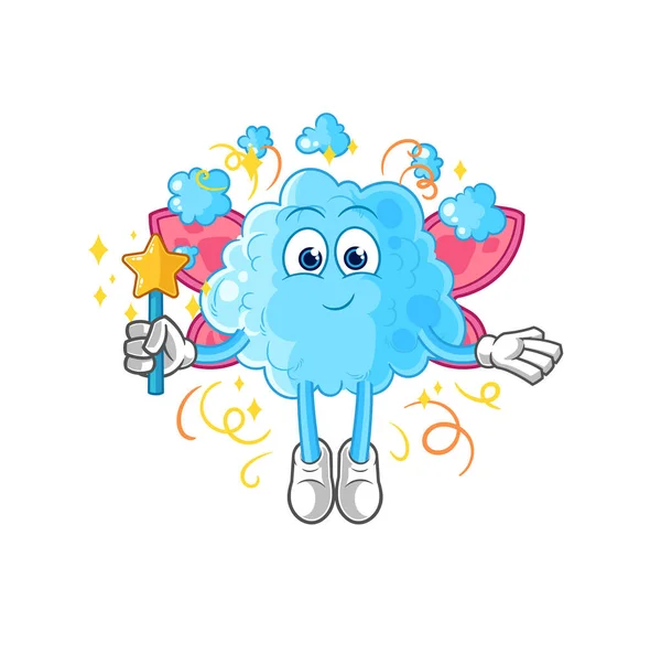 Foam Fairy Wings Stick Cartoon Mascot Vecto — Vector de stock