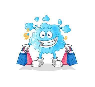 the foam shoping mascot. cartoon vecto