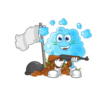 the foam army character. cartoon mascot vecto