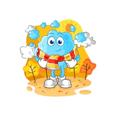 the foam in the autumn. cartoon mascot vecto