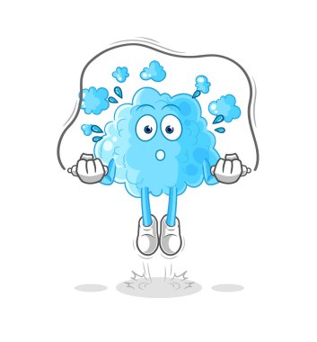 the foam jump rope exercise. character vecto