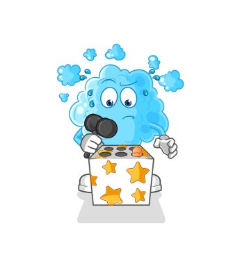 the foam play whack a mole mascot. cartoon vecto