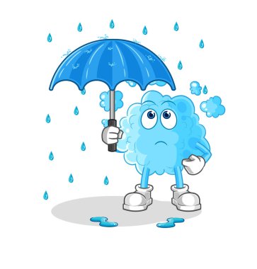 the foam holding an umbrella illustration. character vecto