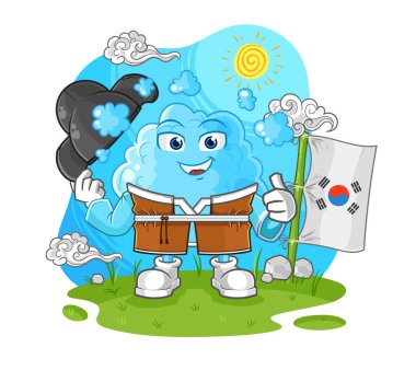 the foam korean culture vector. cartoon characte